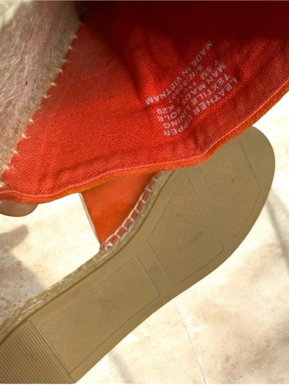 Like New ~ Tory Burch Orange Suede Slip On Espadrilles ~ Size 7.5